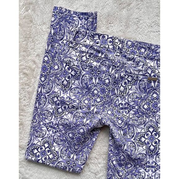 White House Black Market Majorelle Blue & White Santorini Print Slim Ankle Jeans - Picture 13 of 16